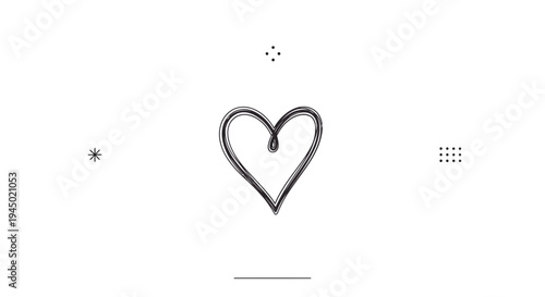 Simple hand drawn heart on white background symbol of love and affection