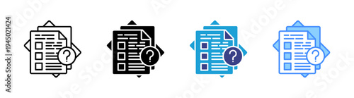 Questions icon set multiple style collection