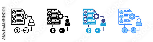 Project Plan icon set multiple style collection