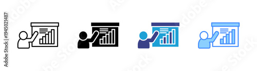 Presentation icon set multiple style collection