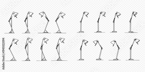 Set of black and white cartoon human figures in various poses, depicting different emotions and actions.