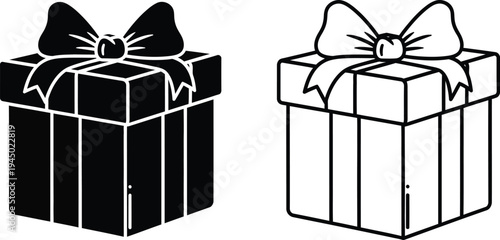 Black and white gift boxes with bows Vector