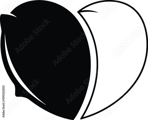 Black and white moon phase symbol Vector