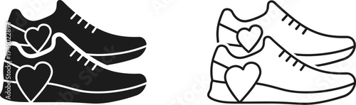 Heart design sneakers illustration Vector
