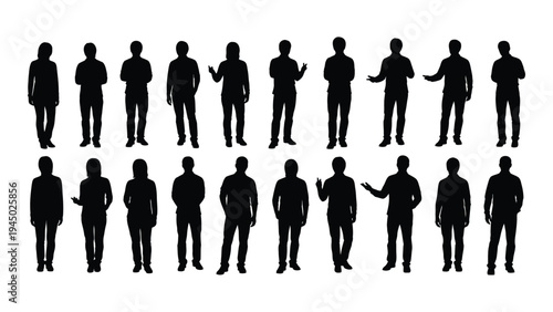 A comprehensive analysis of diverse business professional poses and gestures in a single image