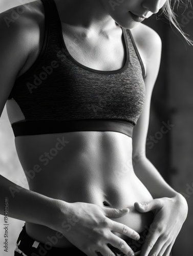 Fitness Model Celebrating Abs