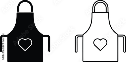 Heart apron icons Vector