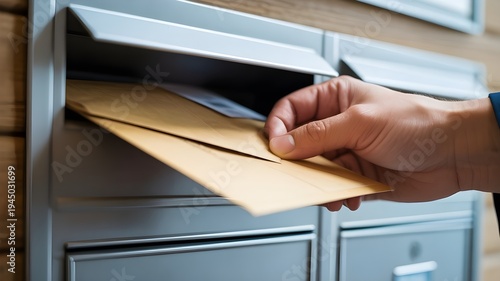 Woman putting envelope in mailbox