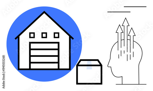 Logistics concept. Logistics connecting warehouse operations, product shipment, and innovation strategies. Logistics improving supply chain efficiency and operational growth. For automation