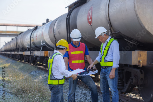 Railway Team Reviewing Freight Train Operation Plan