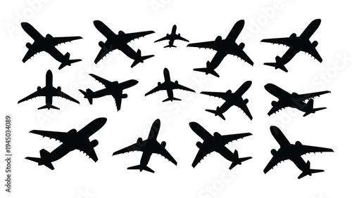 A comprehensive analysis of multiple airplanes in flight: a visual representation of aviation diversity and complexity