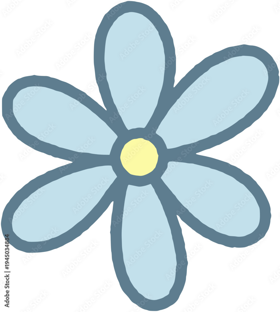Fototapeta premium Simple Blue Flower