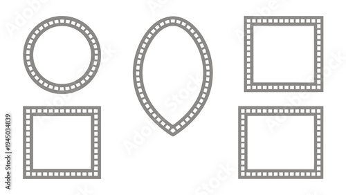 A set of five diamond border shapes Vector, illustration