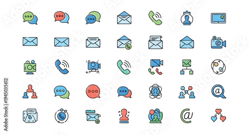 Collection of various communication icons.