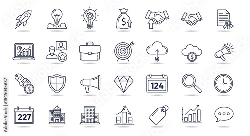 Business icons and symbols collection.