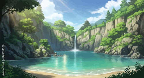 Sunlight Streaming Through a Forest Path