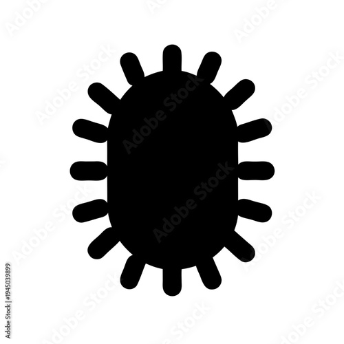 Stylized icon of a microorganism or virus with radial spikes on a white background Vector, illustration