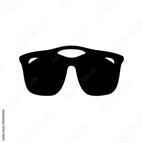 Stylish black silhouette of modern sunglasses offering uv protection and a cool accessory Vector, illustration