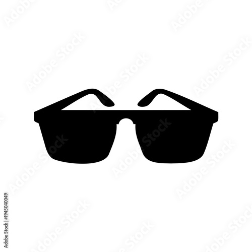 Stylish black sunglasses silhouette isolated on a pure white background Vector, illustration