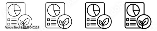 Green Report Icon Set Different Style Collection
