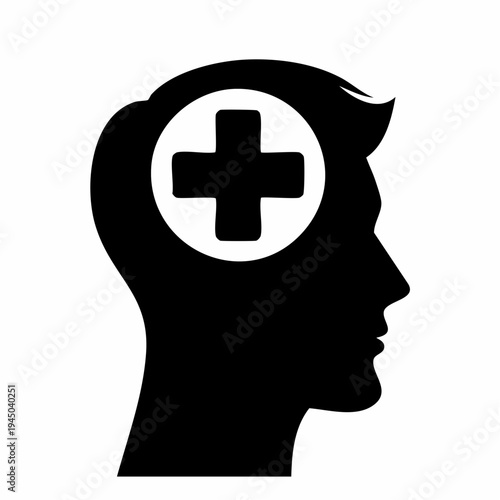 A clean and modern graphic illustration symbolizing mental health, well-being, and positive psychological care within the human mind, representing cognitive wellness and support