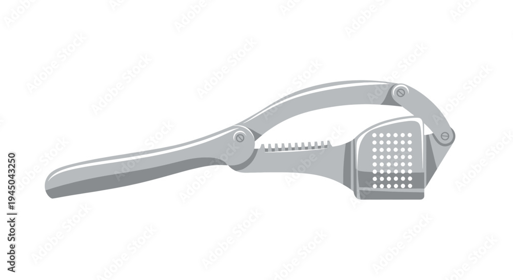 Obraz premium Nail Grater Utensil for Detailing, Cooking, and Personal Care with Ergonomic Design and Holes on Grayscale Illustration
