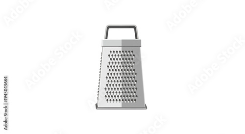 Stainless Steel Grater with Ergonomic Handle - Kitchen Utensil Design for Cooking, Modern Culinary Tool Vector Illustration