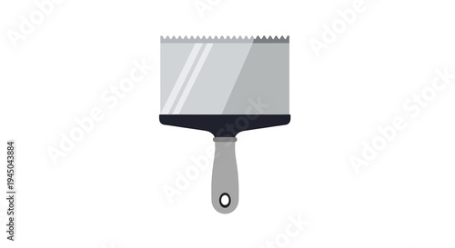 Modern Putty Knife with Serrated Blade and Ergonomic Handle Design for Precision Cooking Utensil Illustration in Gray Tones