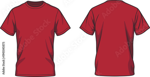 Color Block Short Sleeve T-Shirt Tech Pack with Crew Neck Design and Blue Yellow Panels Professional Apparel CAD Drawing Flat Vector Illustration