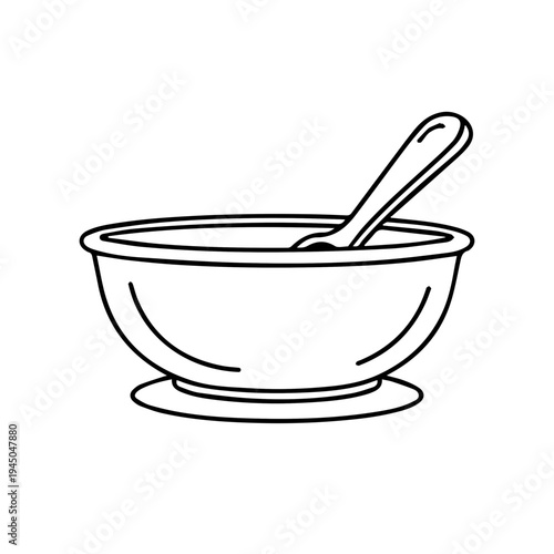 Simple Bowl Spoon Outline