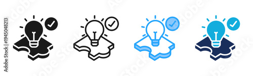Problem Solving icon set multiple style collection