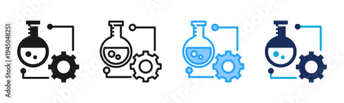 Experimentation icon set multiple style collection