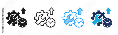 Productivity icon set multiple style collection