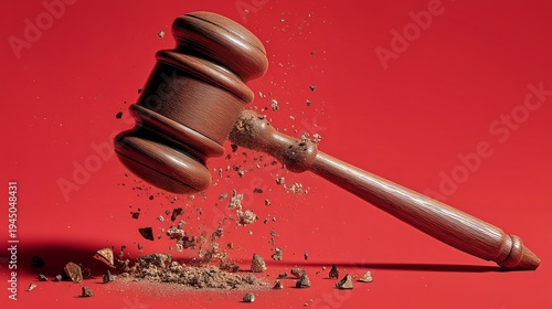 A broken gavel symbolizes the failure of justice, highlighting the fractures in the legal system and societal challenges.