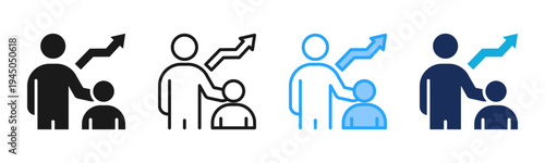 Mentorship icon set multiple style collection