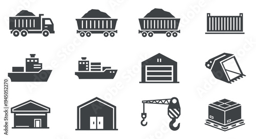 Collection of Industrial Icons and Symbols.