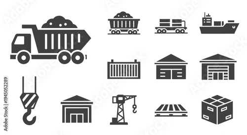 Collection of Logistics and Transportation Icons.