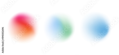 PrintSet color circle gradient noise gradation. Abstract colorful watercolor blur mesh on isolated transparent background. Circle shape png.