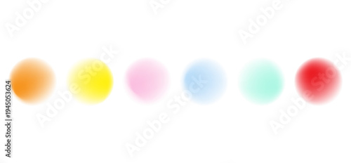 PrintSet color circle gradient noise gradation. Abstract colorful watercolor blur mesh on isolated transparent background. Circle shape png.