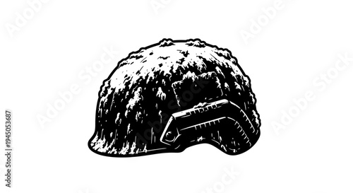 Military Combat Helmet with Camouflage Cover - Tactical Head Protection