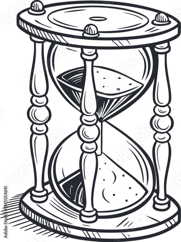 hourglass on white background