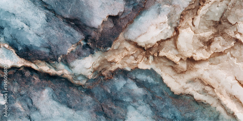 An abstract natural texture featuring the rough brown bark of an old tree set against a weathered stone wall surface with intricate patterns and rocky details