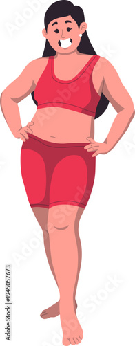 Female body front view vector illustration