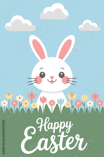 Happy easter sunday greeting card banner