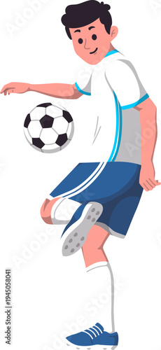 Soccer player holding ball vector design