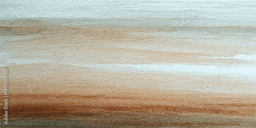 A tropical summer landscape of abstract sand textures and rolling sea waves meets the horizon where the ocean water touches the shore beneath a clear sky