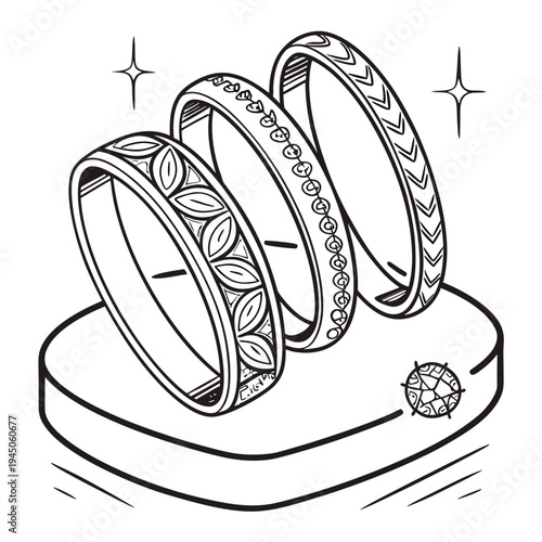 Three Bangles on a Display Stand jewelry accessories