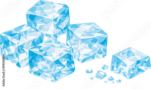ice with low poly art, eps 10 illustration