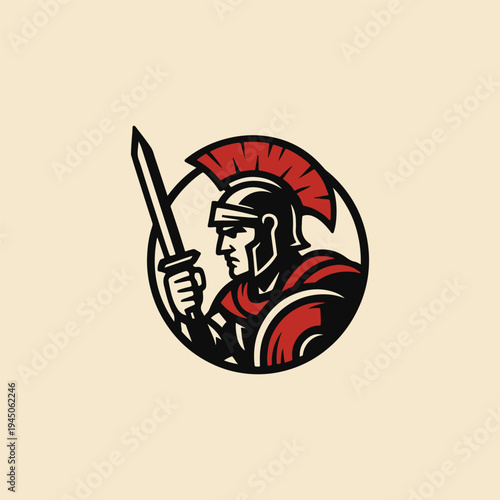 Roman Soldier in War Logo