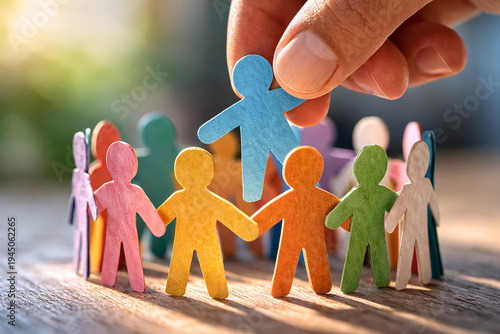 Community Support and Diversity Concept With Paper Cut Figures